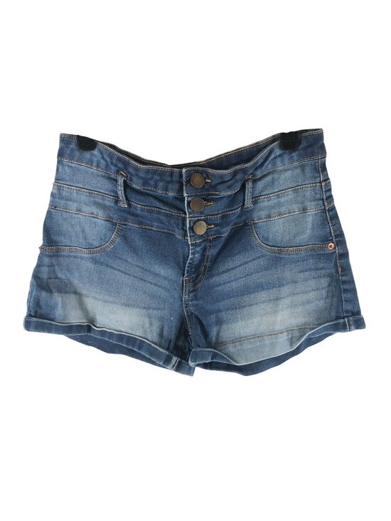 No Boundaries Pants - No Boundaries Womens Mid Rise Denim Shorts Button Fly Size 13 Blue Stretchy